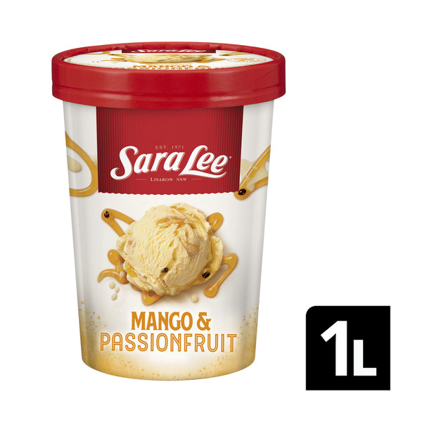 Buy Sara Lee Mango Passionfruit & White Chocolate Ice Cream 1L | Coles