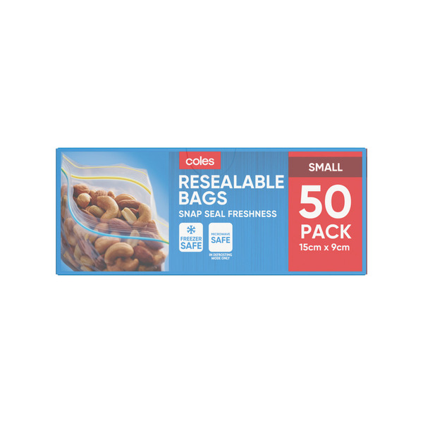 Coles Small Resealable Storage Bags | 50 pack