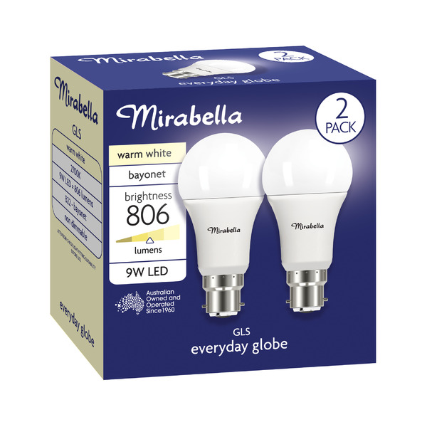 Mirabella Led Gls BC 9W 806LUM 2700K Warm White