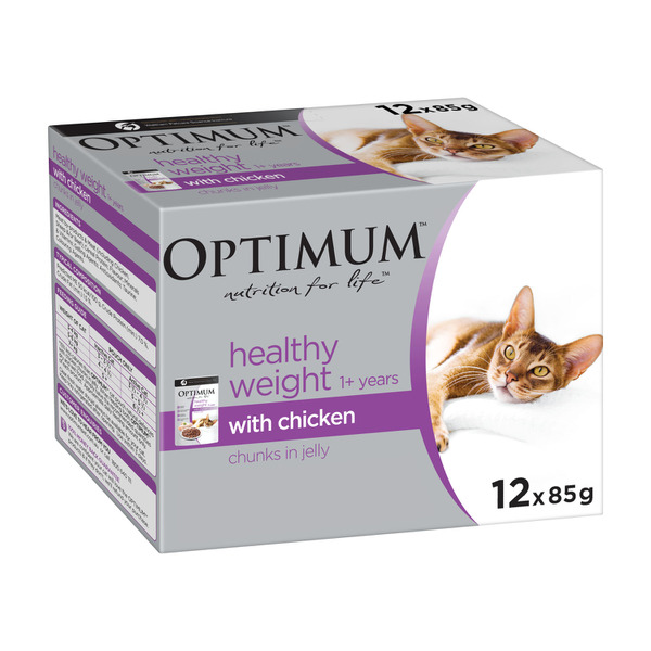 Buy Optimum Healthy Weight Chunks In Jelly Chicken Cat Food 12x85g 12 ...