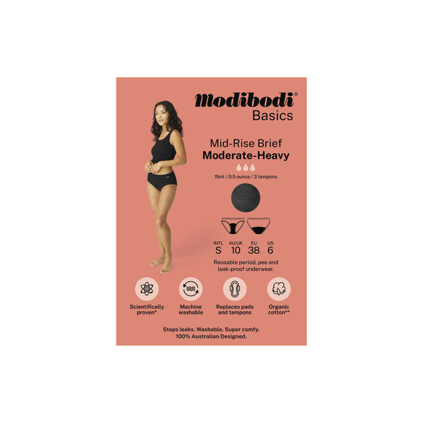 Buy Modibodi Mid Rise Period Brief Moderate Heavy Size 10 1 pack