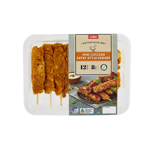 Buy Coles Entertaining Mini Chicken Satay Style Kebabs 375g Coles