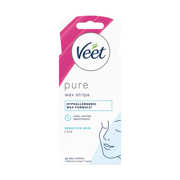 Buy Veet Pure Hair Removal Cold Face Wax Strips 20 pack Coles