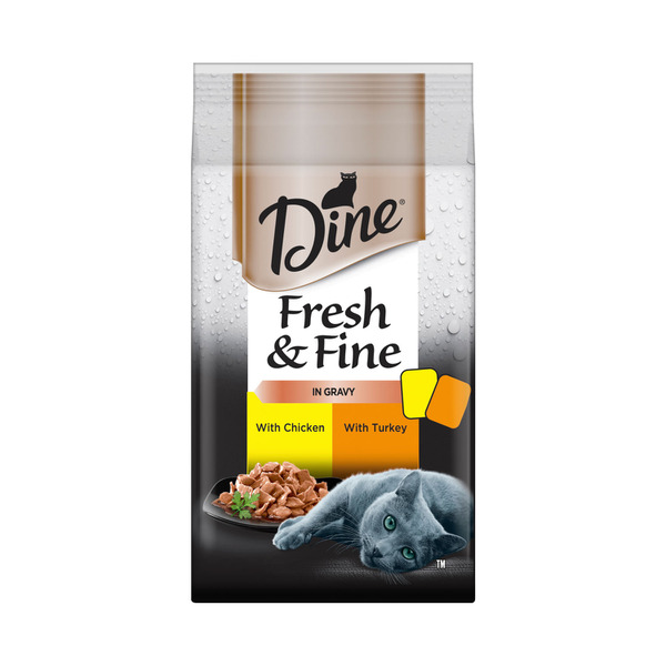 Buy Dine Fresh And Fine Chunks In Gravy With Chicken And Turkey Cat ...