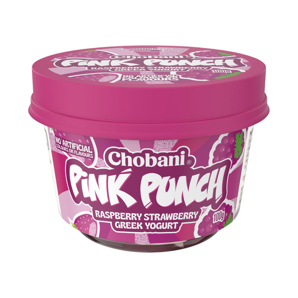 Chobani Minis Yogurt Pink Punch Raspberry Strawberry Pot | 100g