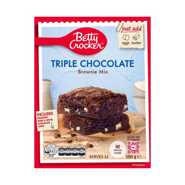 Betty Crocker Triple Chocolate Fudge Brownie Mix 500g