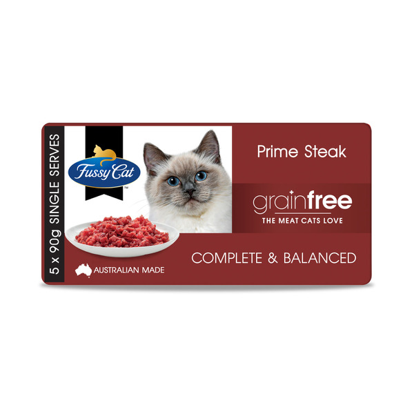 Fussy Cat Grain Free Adult Chilled Fresh Cat Food Prime Steak Mince | 450g