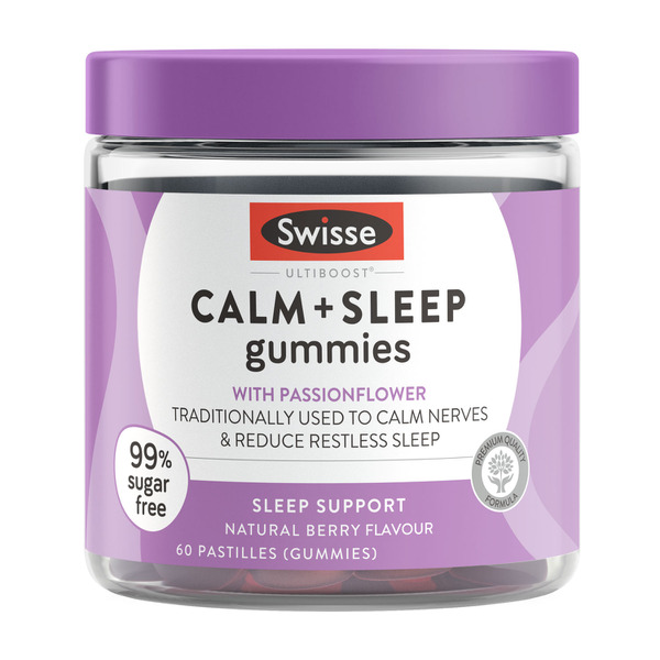 Swisse Ultiboost Calm + Sleep Gummies Assists the Body in Coping with Stress | 60 pack