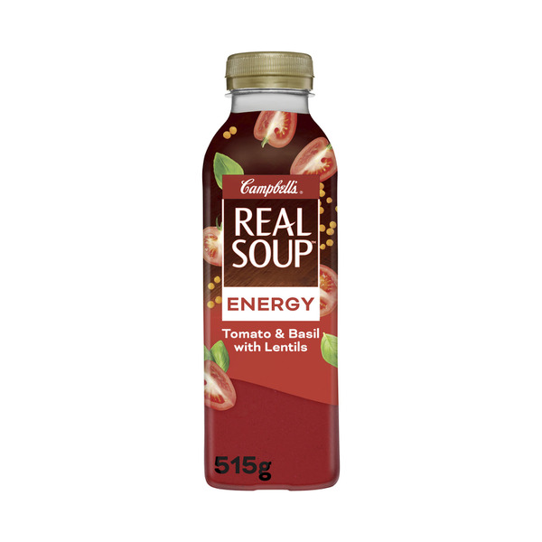 Buy Campbells Real Soup Energy Tomato Basil Lentil 515g Coles