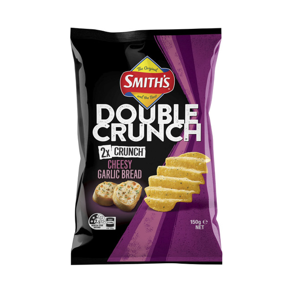 Smith's Double Crunch Potato Chips Share Pack Garlic Bread 150g