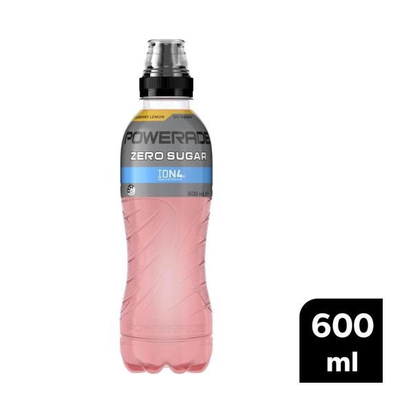 Powerade Zero Sugar Strawberry & Lemon Sports Drink Sipper Cap Bottle