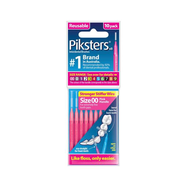 Piksters Interdental Brushes Pink Size 00 10 pack