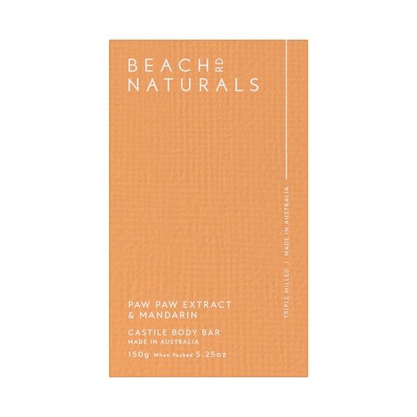 Beach Road Naturals Paw Paw Extract & Mandarin Castile Body Bar
