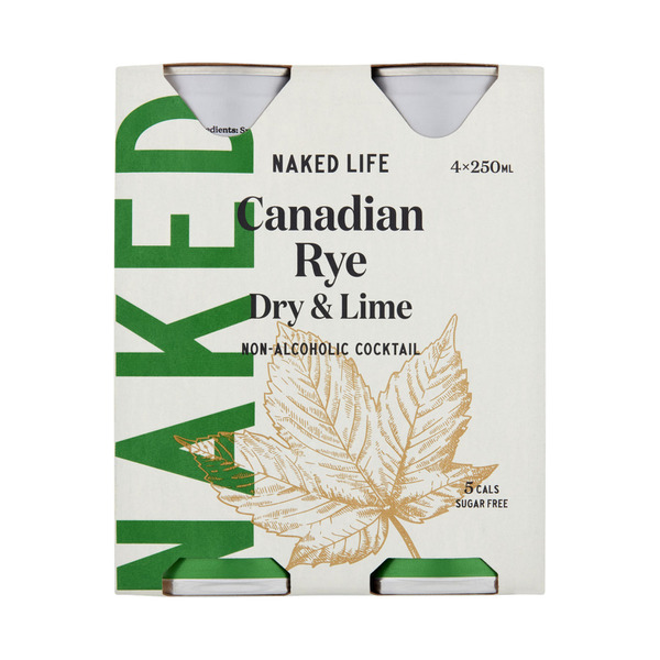 Naked Life Non Alcoholic Canadian Rye 4x250mL | 4 pack