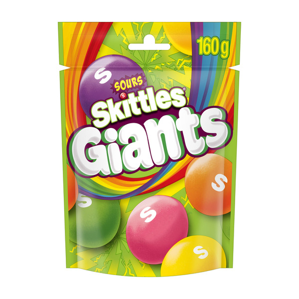 Calories in Skittles Giants Sours Lollies Party Share Bag