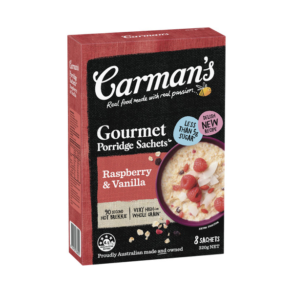 Carman's Gourmet Porridge Sachets Raspberry & Vanilla