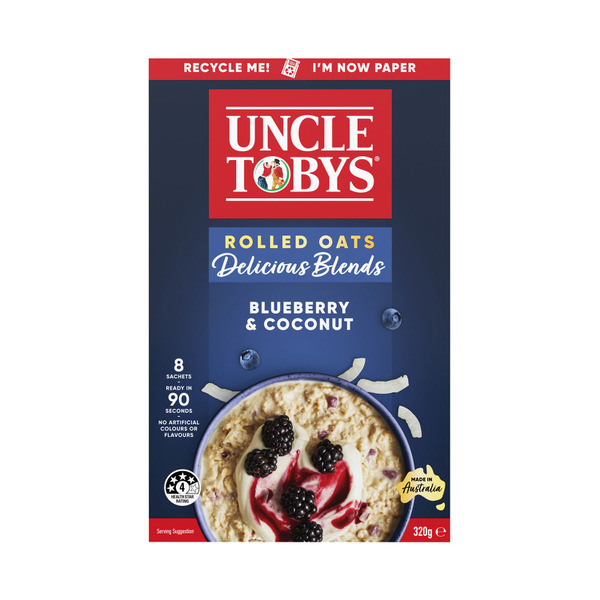 Calories in Uncle Tobys Oats Delicious Blends Blueberry & Coconut