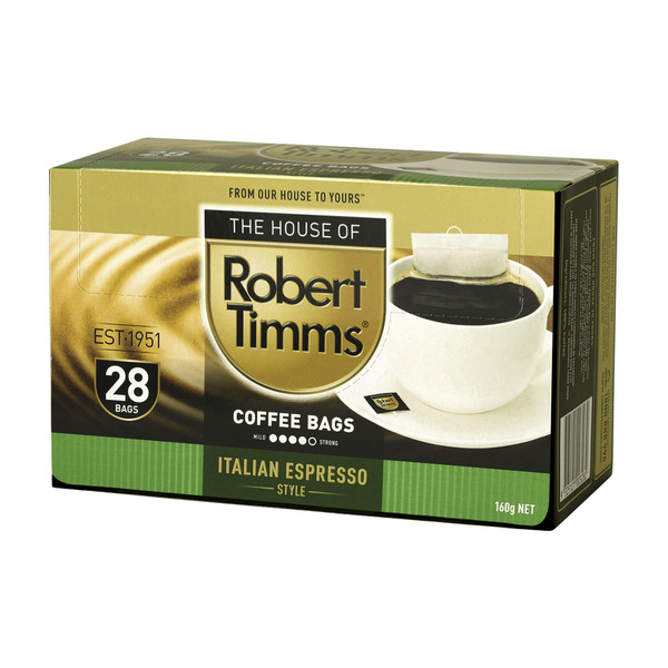 Robert Timms Italian Espresso Style Coffee Bags 160g