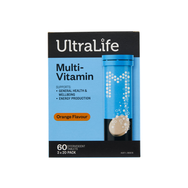 Ultra Life Effervescent Multivitamin Orange Tablets
