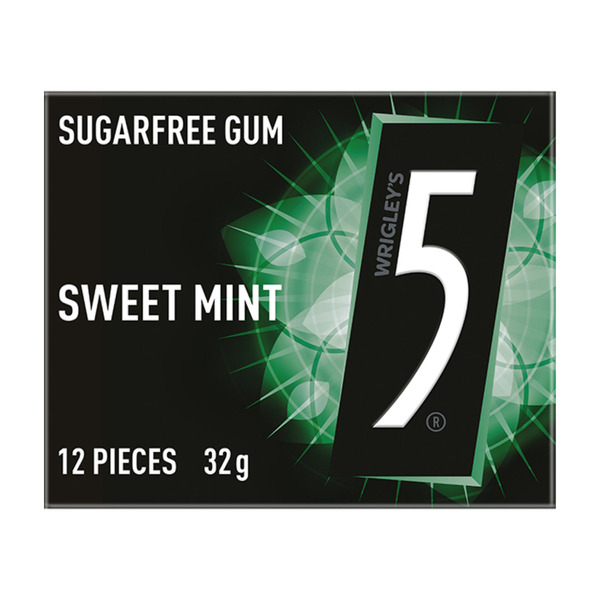 Calories in 5 Gum Sweet Mint Sugar Free Chewing Gum 12 Piece