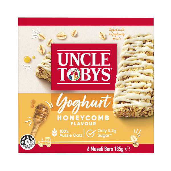 Calories in Uncle Tobys Yoghurt Muesli Bars Honeycomb 6 Pack