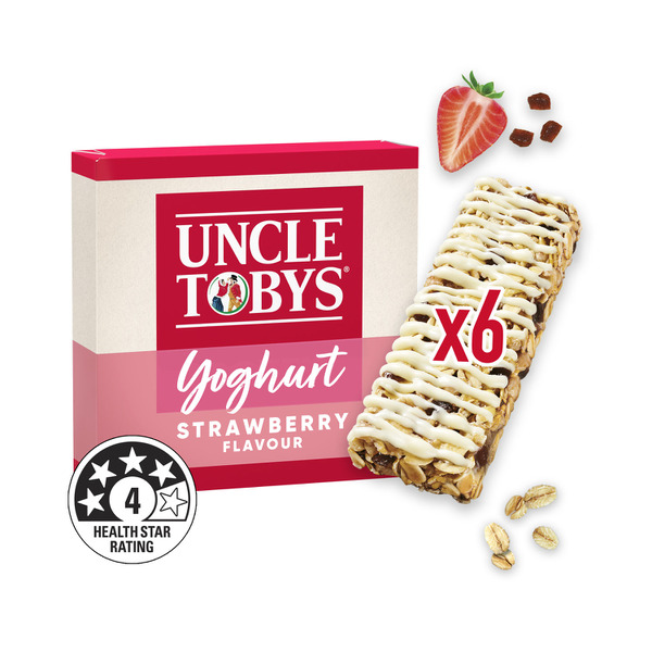 Calories in Uncle Tobys Yoghurt Muesli Bars Strawberry 6 Pack