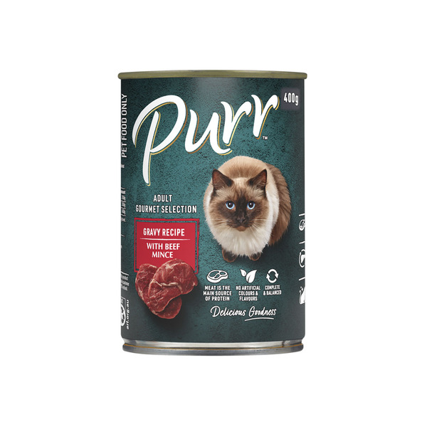 Buy Purr Cat Food With Beef Mince 400g Coles