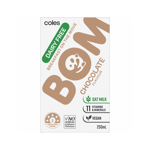 Coles Dairy Free Bom Liquid Breakfast Chocolate Flavoured 3x250mL