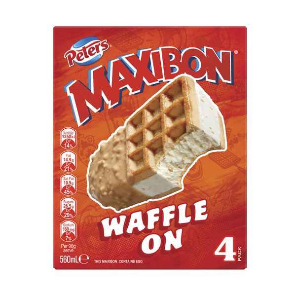 Peters Maxibon Waffle On Ice Cream 4 Pack