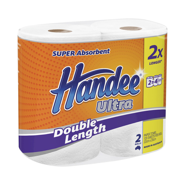 Handee Ultra White Double Length Paper Towels | 2 pack