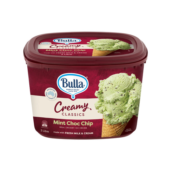 Bulla Creamy Classics Mint Choc Chip Ice Cream Tub