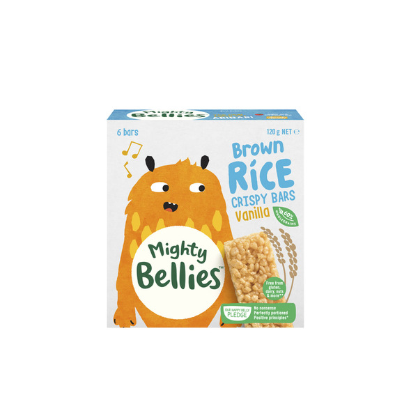 Mighty Bellies Brown Rice Crispy Bars Vanilla | 6 pack