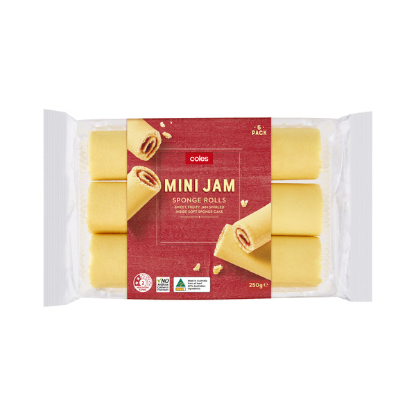 Calories in Coles Bakery Jam Sponge Roll calcount