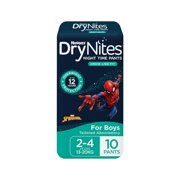 Huggies Drynites Night Pants Boy Size 2-4 Years | 10 pack