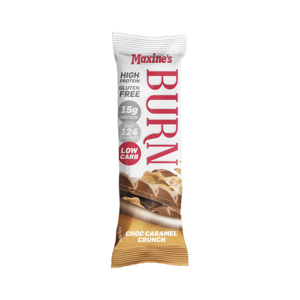 Maxine's Burn High Protein Bar Choc Caramel Crunch 40g