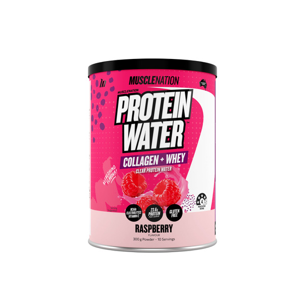 Muscle Nation Protein Water + Collagen Raspberry 300g