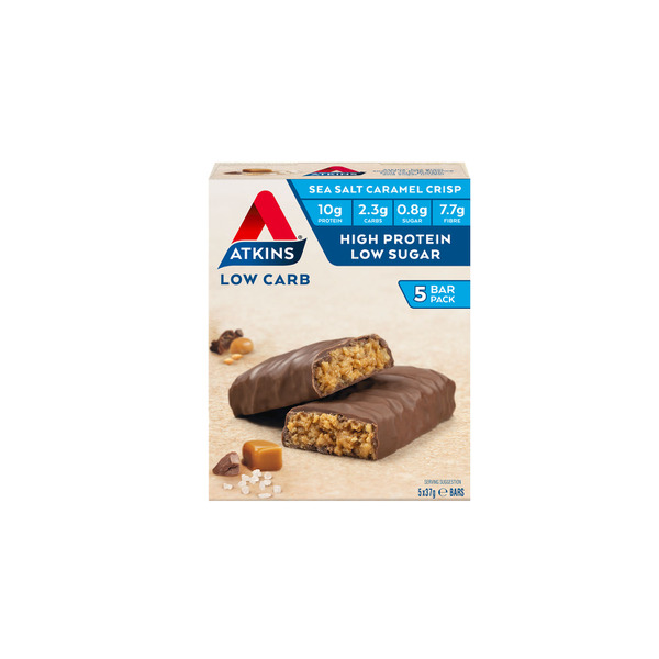 Atkins Low Carb Sea Salt Caramel Crisp Bars 5 Pack