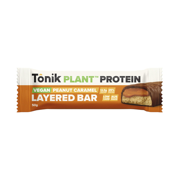 Tonik Plant Protein Vegan Peanut Caramel Layered Bar