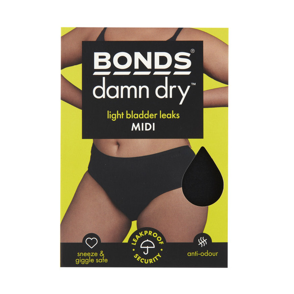 Bonds Womens Damn Dry Underwear Midi Size 16