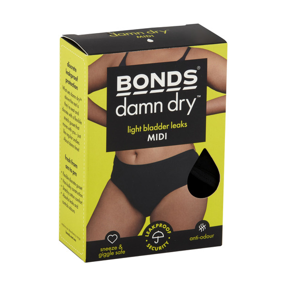 Bonds Womens Damn Dry Underwear Midi Size 14