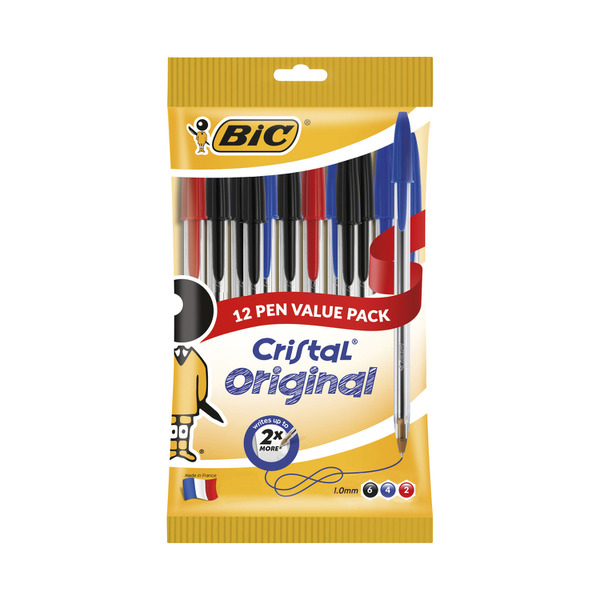 Bic Cristal Original Pens Assorted 12 pack