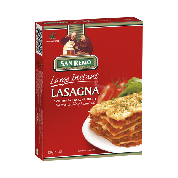 Buy San Remo Large Instant Lasagna Sheets 250g | Coles