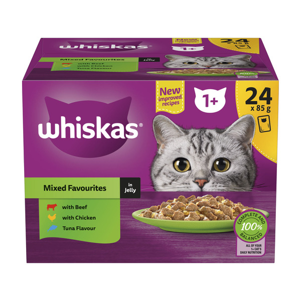 Whiskas tinned cat food in cheap jelly