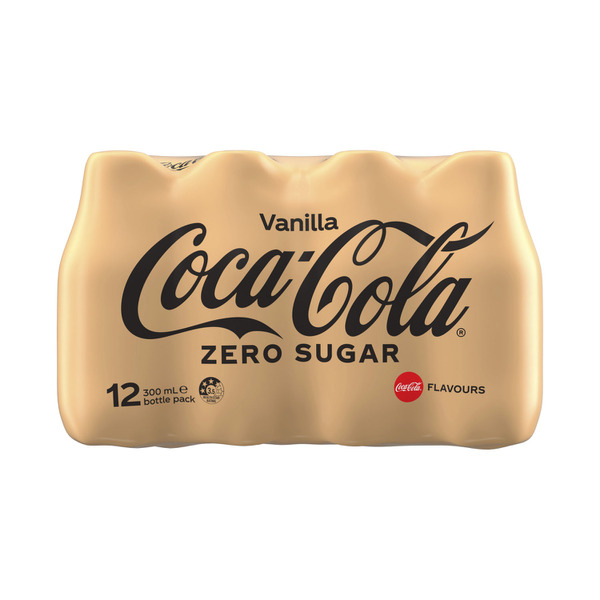 Coca-Cola Zero Sugar Vanilla Soft Drink Multipack Bottles 12x300mL