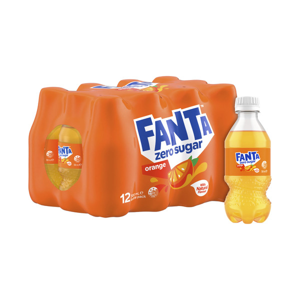 Fanta Orange Zero Sugar Soft Drink 12x300mL 12 Pack