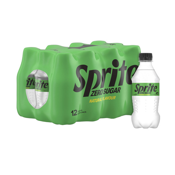 Sprite Zero Sugar Lemonade Soft Drink Multipack Bottles 12 x 300mL | 12 pack