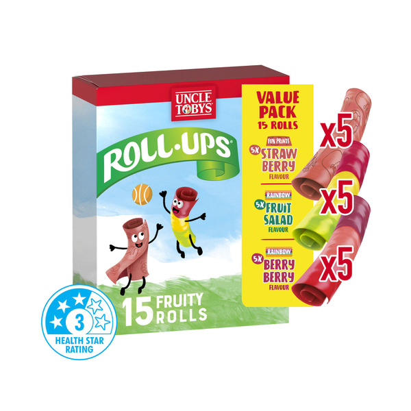 Calories in Uncle Toby's Roll Ups Variety Pack 234g