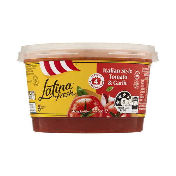 Buy Latina Fresh Italian Tomato & Garlic Pasta Sauce 425g | Coles
