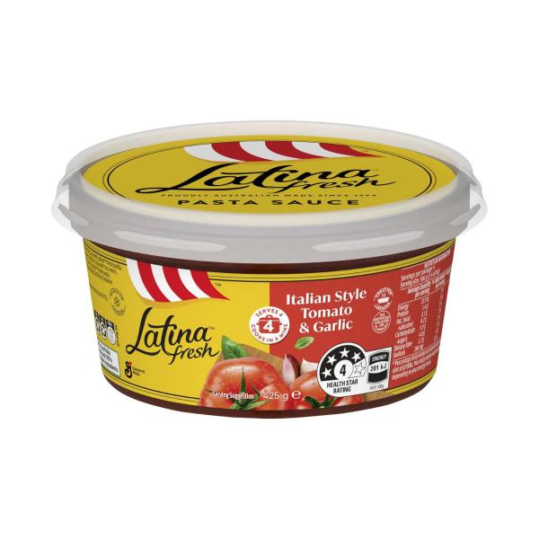 Buy Latina Fresh Italian Tomato & Garlic Pasta Sauce 425g | Coles