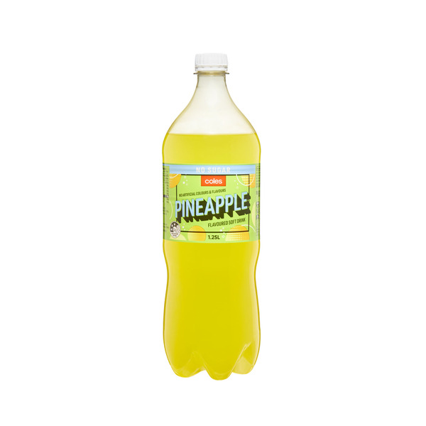 Buy Coles No Sugar Soft Drink Pineapple 1.25L Coles